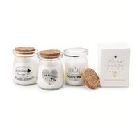 Pack de 6 a 30 uds, Velas aromáticas, Velas de cera de soja, tapa de corcho, mensajes de agradecimiento, 7,5 x 5,5 cm, detalles para boda, Regalantes (9, Modelo Surtido)