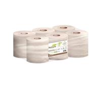 Pack de 6 Bobinas Papel Secamanos Reciclado HLJ888465GC Tipo Mecha 2 Capas Add System 353 Servicios 106 m Mandril 76 mm Ecolabel FSC Reciclado Natural Uso Profesional