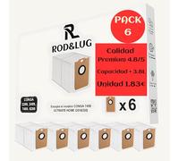 Pack de 6 Bolsas Recambio Premium Conga 8290/7490/2499/2299 - Calidad 4.8/5-1,83€/unidad - Capacidad +3.8L - ROD&LUG. PRODUCTO PREMIUM DE MARCA ESPAÑOLA