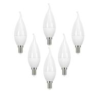 Pack de 6 Bombillas E14 LED No Regulables Sin Parpadeo Bajo Consumo Forma C37 425 Lúmenes Para Lámparas de Araña Apliques y Techos(Warm White 3000K,5W)