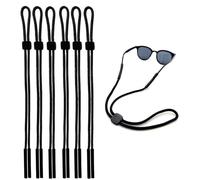 Pack de 6 Cadenas Ajustables para Gafas - Cordones para Gafas de Deporte y Uso Diario - Negro, Adecuado para Mujeres y Hombres, Ideal para Gafas de Sol y de Lectura, Sujeción Segura para Activos