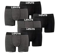Pack de 6 calzoncillos tipo bóxer Levis para hombre, estilo vintage, diseño de rayas YD B, 884 - Jet Black, M