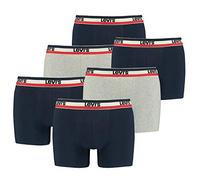 Pack de 6 calzoncillos tipo bóxer Levi's SPRTSWR con logotipo para hombre, color: Navy/Gris Melange, talla: L