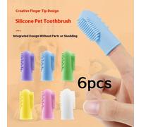 Pack de 6 Cepillos de Dedo Suaves para Mascotas, Herramientas de Limpieza de Higiene Oral para Gatos y Perros, Juego Universal de Cepillos de Dedo para el Cuidado Dental de Mascotas