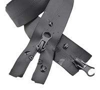 Pack de 6 Cremalleras Impermeables Abiertas de 50cm, Cremallera Impermeable para Coser Negro 5#, (50cm con 6 uds)