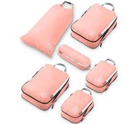 Pack de 6 cubos de embalaje para viajes y organizadores de viaje, color rosa