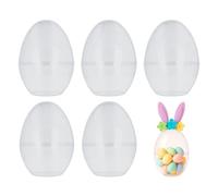 Pack de 6 Huevos plástico Transparente con Base 2 Partes 12cm.