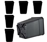 Pack de 6 Macetas cuadradas Negras. 7 litros. 20 x 20 x 25 Cm. Fabricada en Polipropileno copolímero Reciclado lo Que asegura Alta Durabilidad y sostenibilidad. Segura Garden