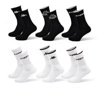 Pack de 6 pares de calcetines deportivos para hombre Kappa - algodón transpirable, sujeción estable, comodidad duradera - parte media pantorrilla crew - estilo deportivo y uso diario, 13321504X6, 39