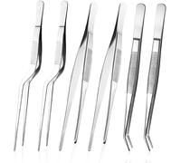 Pack de 6 pinzas de cocina, pinzas de acero inoxidable, pinzas para cocinar, pinzas para parrilla, para cocinar, decorar alimentos, hornear, 16cm