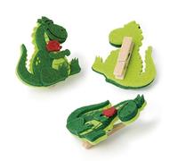 Pack de 6 pinzas madera Dragón de Sant Jordi en fieltro