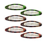 Pack De 6 Pinzas Para El Cabello Ovaladas, Pinzas Para El Cabello De Metal Con Cierres A Presión, Pinzas Para El Cabello Para Cabello Fino De Mujer, Lindas Pinzas Para El Cabello Para Niñas