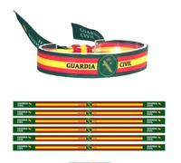Pack de 6 Pulseras de la Guardia Civil de España. imagen en sublimación, resistentes. miden 30 x 1,4 cms. anudables y ajustables.. Unisex - coleccionable fuerzas de seguridad y ejércitos de España