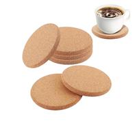 Pack de 6 Salvamanteles de Corcho, Posavasos de Corcho de 10 cm de Diámetro, Agarraderas Antideslizantes para Ollas, Cacerola