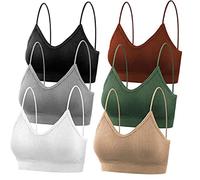 Pack de 6 sujetadores sin aros Push Up Bra sin costuras, sin aros, copas completas, ropa interior cómoda, fuerte sujeción, sujetador ajustable, fuerte sujeción, bralette antisagging, multicolor, XL