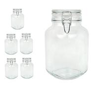 Pack de 6 tarros Bormioli Fido con tapa. Capacidad 2 l. Para conservar alimentos sellados gracias a la junta de goma y el cierre metálico