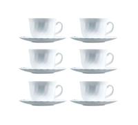 Pack de 6 tazas con plato trianon luminarc 22 lanco