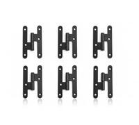 Pack de 6 unidades Bisagra Pernio Puertas de Madera Interior, sin Remates, medidas de 100 x 57mm con cantos redondos Acabado en Color Negro epoxi (DERECHA)