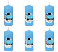 Pack de 6 Velas Aromáticas Cilíndricas Elegantes 140g, 25h Duración - Velón Taco de Cera, Decorativas y Relajantes 110x47 mm (Frescor Marino)