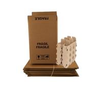 Pack de 6Cajas de Cartón Reforzada para Botellas de Vino o Vidrio - Caja para 6 Botellas - Total Seguridad - Resistente y Preparada para Envíos