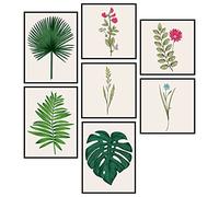 Pack de 7 láminas FLORAL BOTÁNICO | Láminas para enmarcar | Marco no incluido | Impresión OFFSET | Papel 200 gramos | 2 Sets: Tamaño 3- 30X40 cm| 4- 30x30 cm | Fabricado en España | Serie limitada