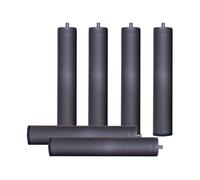 Pack de 7 patas cilíndricas metalicas de 25 cm alto, antiruido para base tapizada o somier