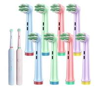Pack de 8 cabezales de cepillo para niños compatibles con Braun oral B niños, cepillo de dientes eléctrico Pro Junior, cabezal de cepillo de dientes para partir de 3 años, cerdas flexibles