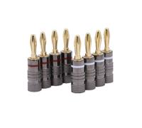Pack de 8 conectores banana dorado 4 mm. 8-pack