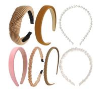 Pack De 8 Diademas Para Mujer, Diademas Antideslizantes, Elegantes Diademas Para Mujer, Diademas Con Purpurina, Diademas Con Perlas, Cómodas Diademas Con Nudo Ancho