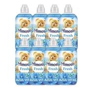 PACK de 8 - Mimosín suavizante concentrado extra fragancia Azul Vital fresh 8 botellas de 56 dosis- Mimosín suavizante concentrado hipoalergénico Suave y Delicado Caricias- Concentrado Sueño de Jazmin