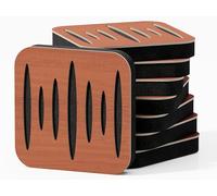 Pack de 8 mini paneles acústicos de absorción y diffusion del sonido | Absorción - Difusión - Reflexión - Insonorización | 23×23×3 cm | Color de placas perforadas: [COLUMBIA | Cerezo]