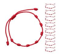 Pack De 8 Pulseras: Cuerda Roja, Tejidas a Mano, Ajustables, De Tela, De La Amistad, Para Mujer