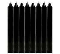 Pack de 8 Velas Cilíndricas de Parafina Pura y Mecha de Algodón, 17.5 cm - Larga Duración, Sin Perfume, Ideal para Decoración, Rituales y Eventos - Negro