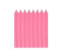 Pack de 8 Velas Cilíndricas de Parafina Pura y Mecha de Algodón, 17.5 cm - Larga Duración, Sin Perfume, Ideal para Decoración, Rituales y Eventos - Rosa Neón