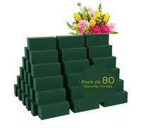 Pack de 80x Espumas Florales Naturales para flor cortada - 4 Cajas de Esponjas Para Flores Naturales(1 unidad - 23x11x8) - Herramienta Esencial para Arreglos Florales