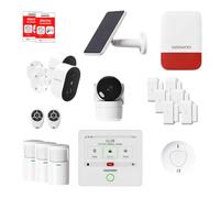 Pack de Alarma para casa conectada Touch Pro MAX - Sistema de Seguridad sin suscripción con cámaras Interiores y Exteriores, Sirena Solar y Detector de Humo - Compatible con Alexa & Google Home