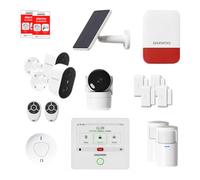 Pack de Alarma para casa Inteligente Touch Pro+ - Sistema de Seguridad sin suscripción con cámaras Interiores y Exteriores, Sirena Solar y Detector de Humo - Compatible con Alexa & Google Home