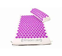 Pack de alfombra de acupresión y cojín de acupresión orgánico mullido (bolas de mija) (morado)