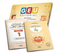 Pack de Apoyo Esencial para Refuerzo Escolar - 1 Primaria - Lecturas Comprensivas 4 + Matemáticas comprensivas 1 | Editorial GEU