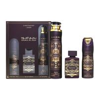 Set Lattafa: Bade'e al Oud Amethyst, Eau De Parfum, For Men, 100 ml + Bade'e al Oud Amethyst, Body Spray, 200 ml + Bade'e al Oud Amethyst, Room Spray, 300 ml