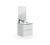 Pack de baño con lavabo cerámico nexa blanco - roble 60 x 57 x 45 cm