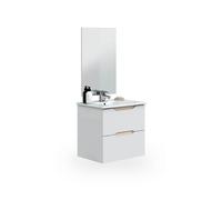 Pack de baño con lavabo cerámico nexa blanco - roble 60 x 57 x 45 cm 57 cm
