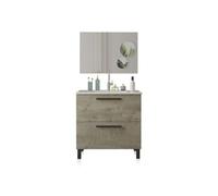 Pack de baño con lavabo cerámico sense roble alaska 80 x 80 x 45 cm
