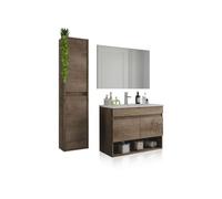 Pack de baño con lavabo de resina y columna thai plus nordik 80 x 64 x 45 cm