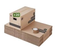 Pack de cajas de cartón para mudanza 54L - 60x30x30 cm - certificados FSC 70% - Pack and Move (20)