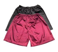 Pack de calzoncillos b?xer de sat?n TONY & CANDICE para hombre (negro + burdeos, paquete de 2, XXL)