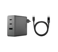 Pack de Carga GAN de 140 W DJI Power con Cable 7 A con Pantalla (1 m) | Salida de 140 W, 3 puertos, control inteligente de temperatura, carga rápida, PD 3.1, cargador para ordenador portátil