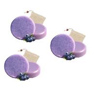 Pack de champú y acondicionador en barra de arándanos, extracto natural de arándanos, reduce la rotura, controla el encrespamiento y mejora la salud del cuero cabelludo,3pcs