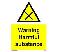 Pack de cinco - Señal de advertencia de sustancias nocivas - 150 x 200 mm - A5P