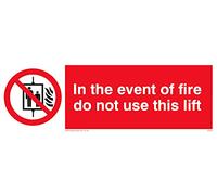 Pack de cinco señales de elevación en el fuego Do Not Use Lift - 150 x 50 mm - L15